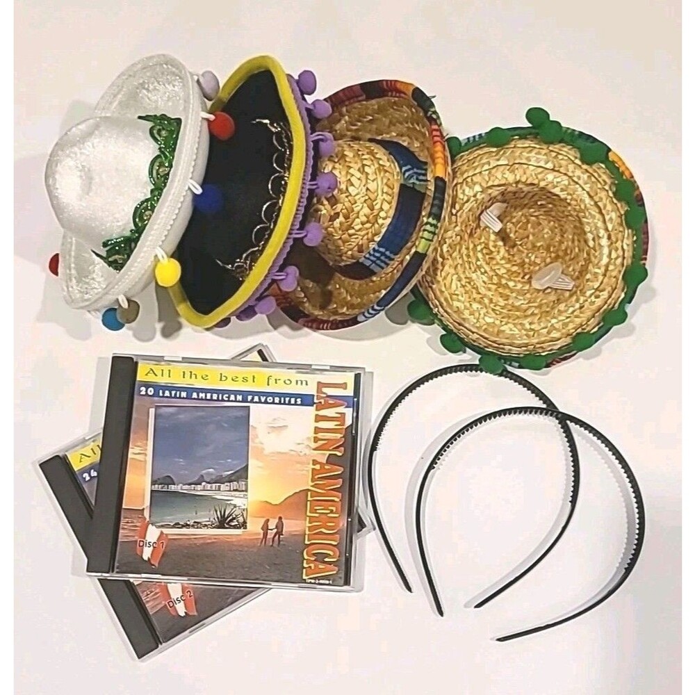 Fiesta Office PARTY Starter 4 MINI SOMBRERO + 2CD Latin Music Set